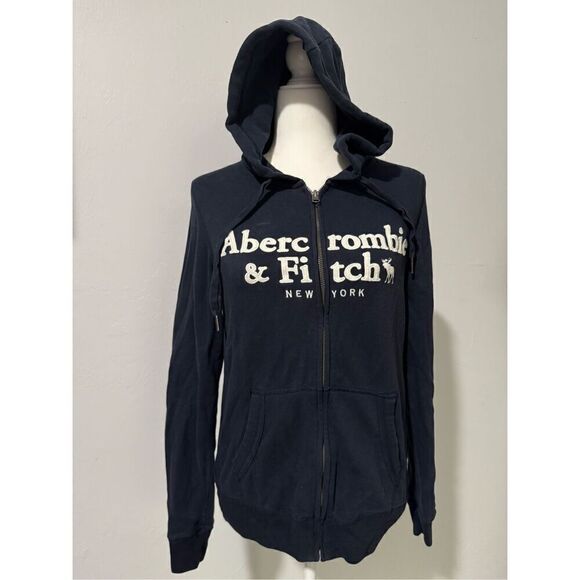 Abercrombie & Fitch M hoodie logo on the front zip up - Picture 2 of 6